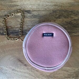 Miu Miu Pink Velvet Pouch Purse